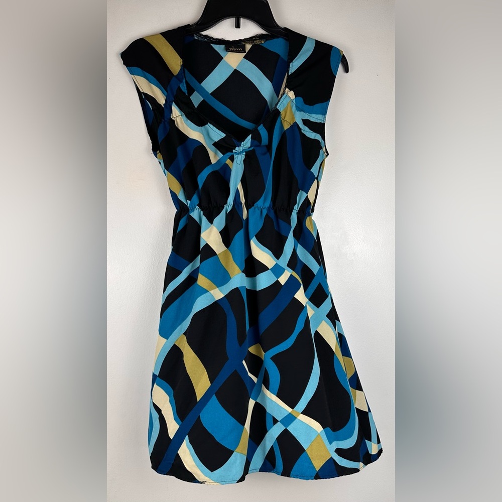 Johann Geometric Tunic Dress S/M Made in USA Sleeveless Retro Abstract Artsy